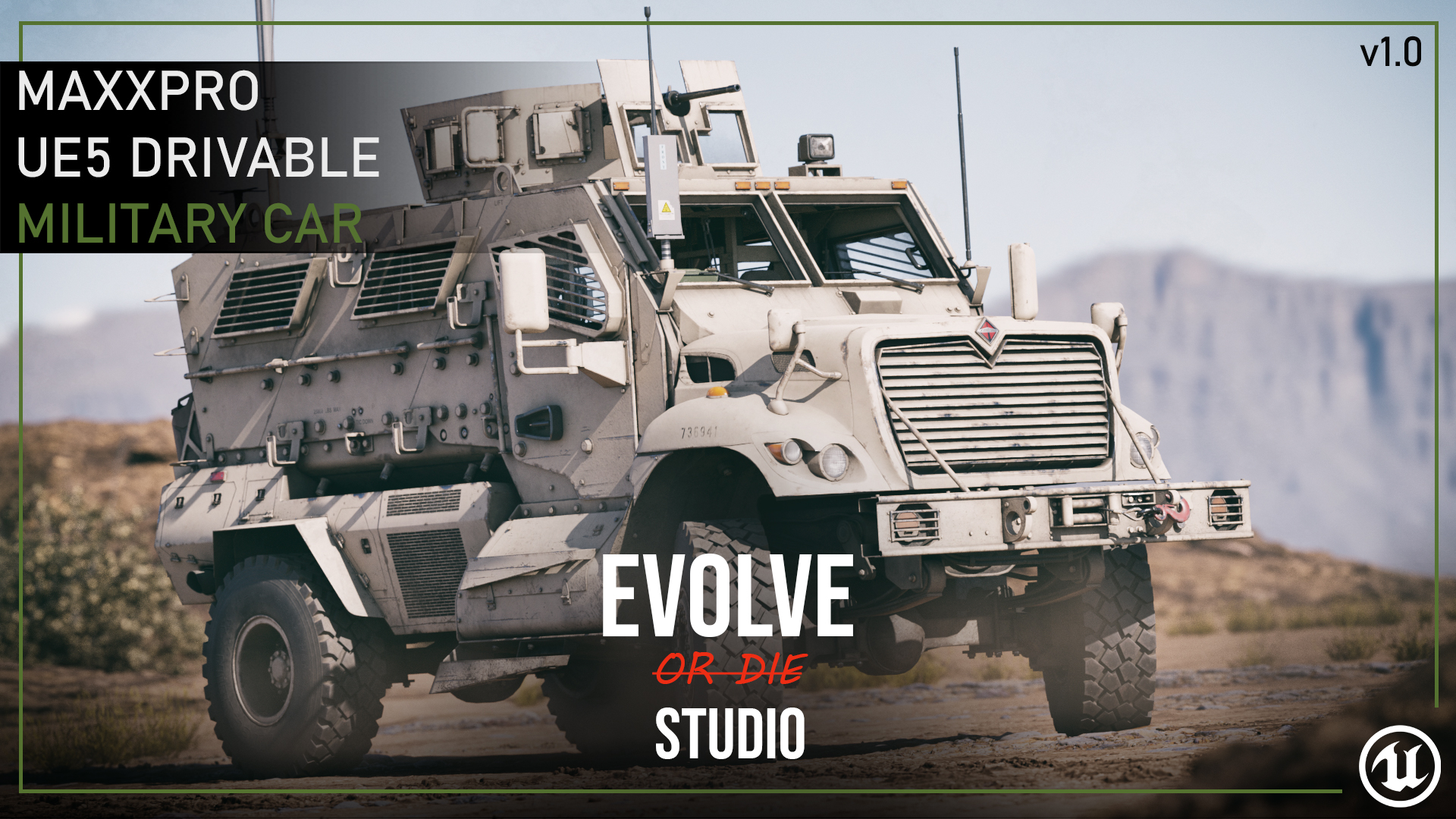 MaxxPro Drivable Military Car UE5 Vehicle