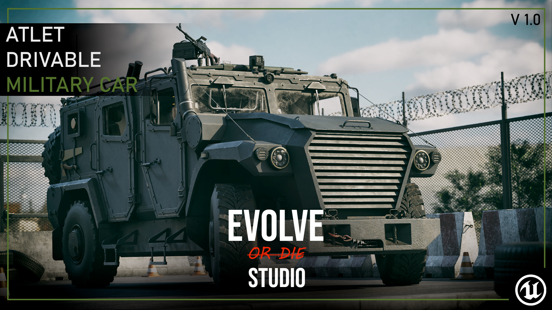 Atlet Drivable Military UE5 Vehicle