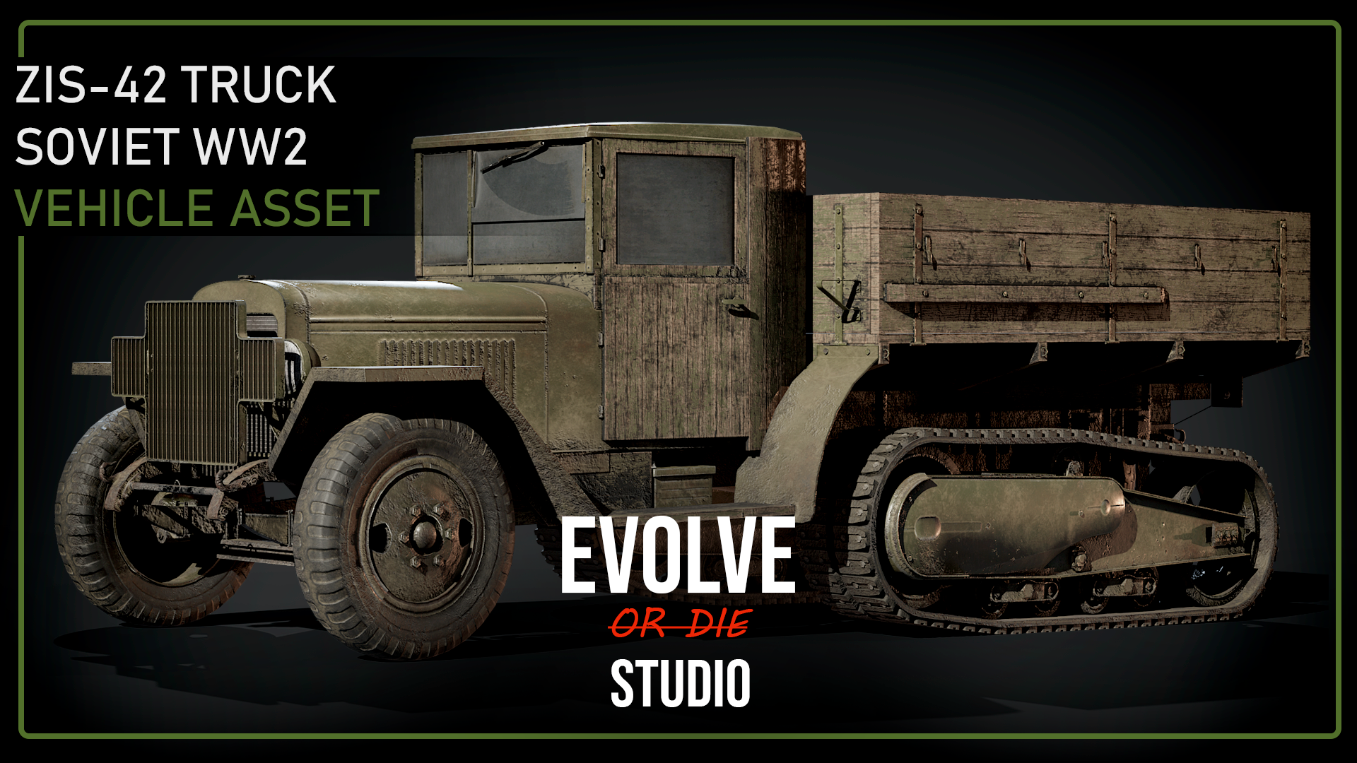 ZIS-42 Soviet Military Truck Free 3D model