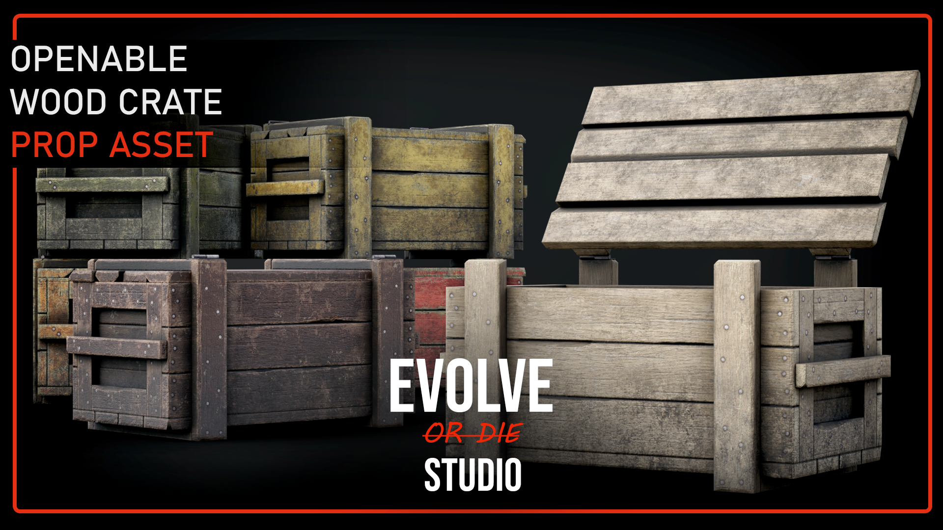 Wood Crate Animated 3D Model