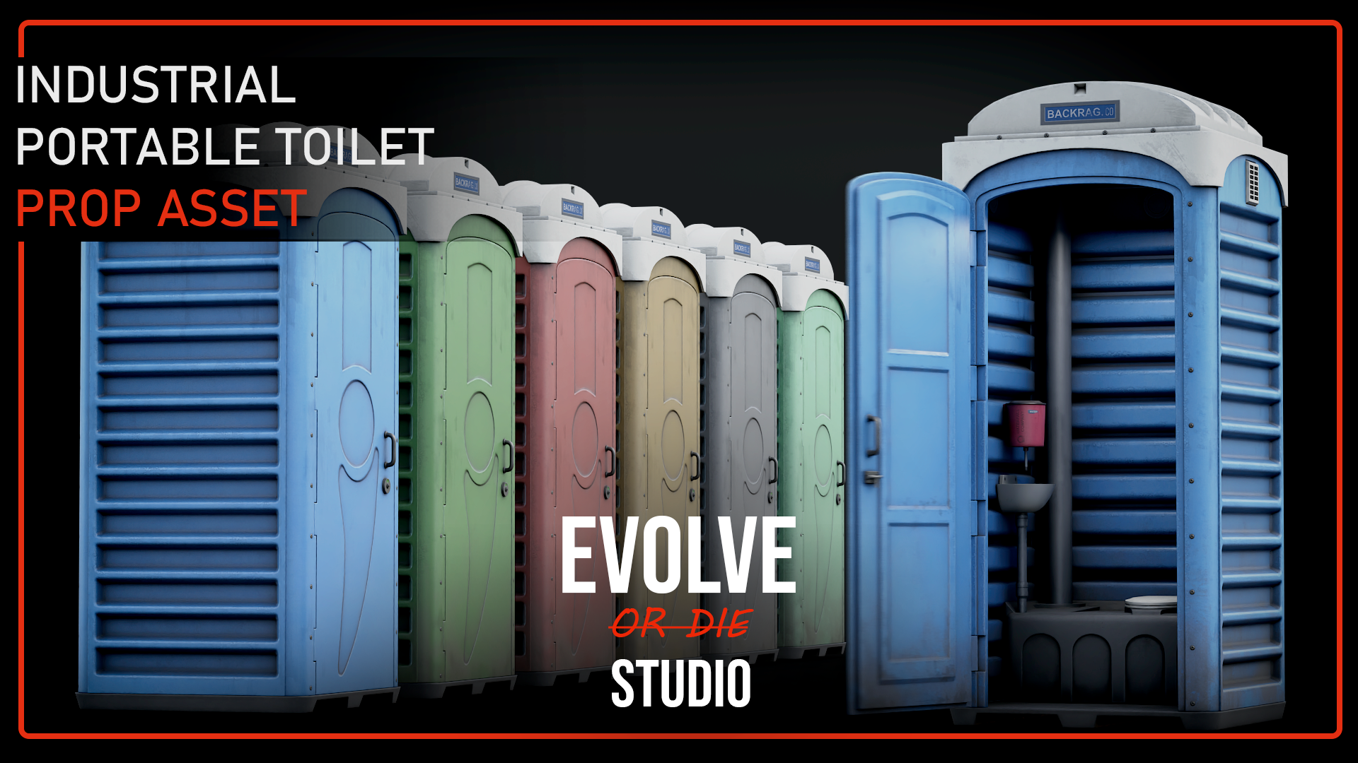 Toilet Portable Animated 3D Model