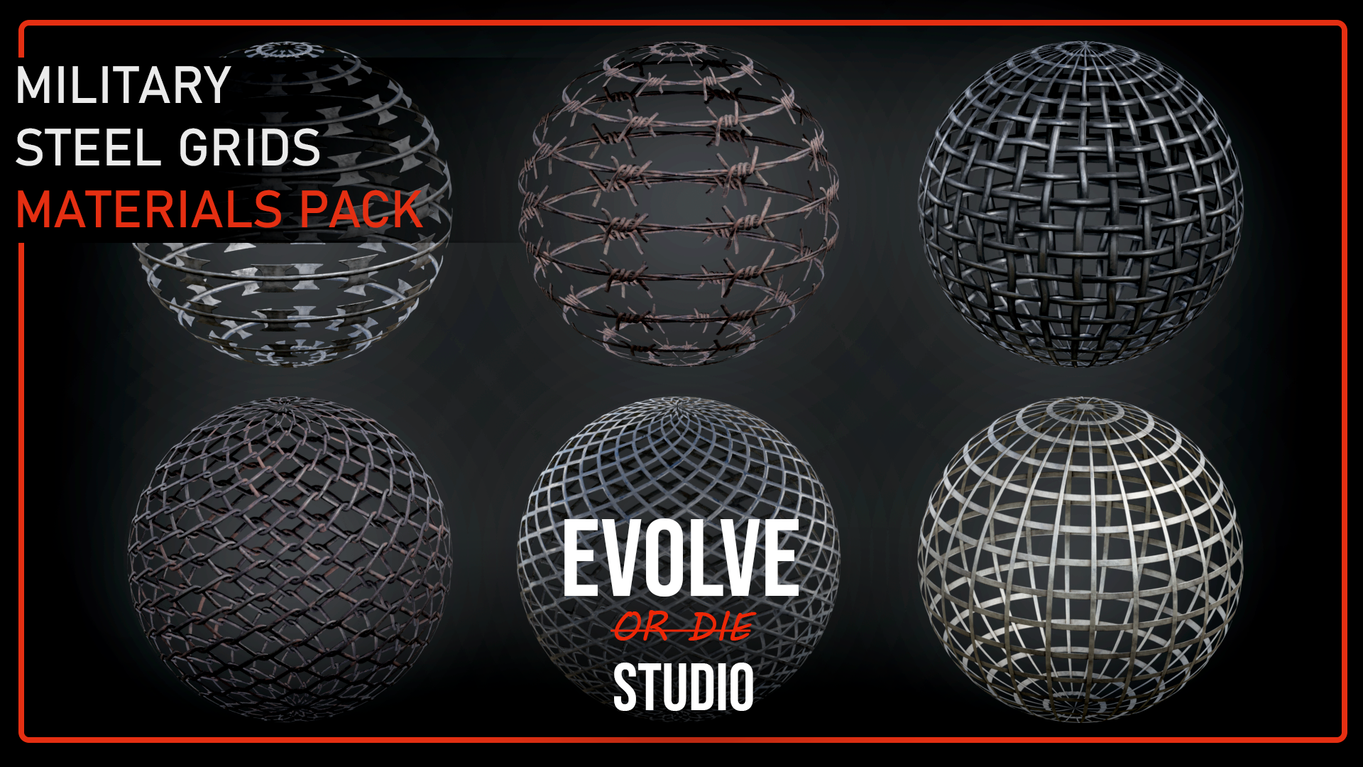 Military Grids Tileable PBR Materials Pack