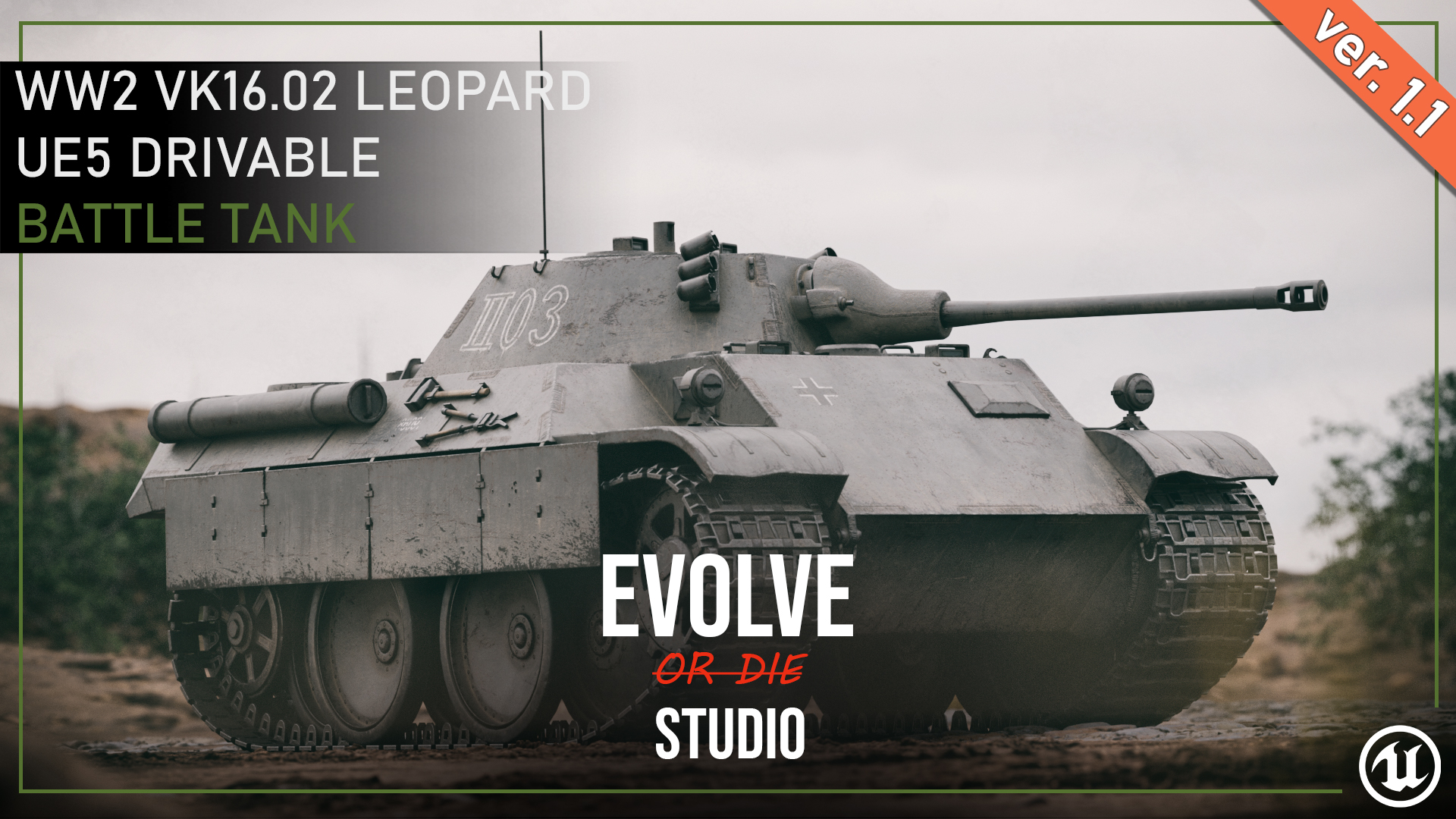 VK1602 Leopard Drivable Battle Tank
