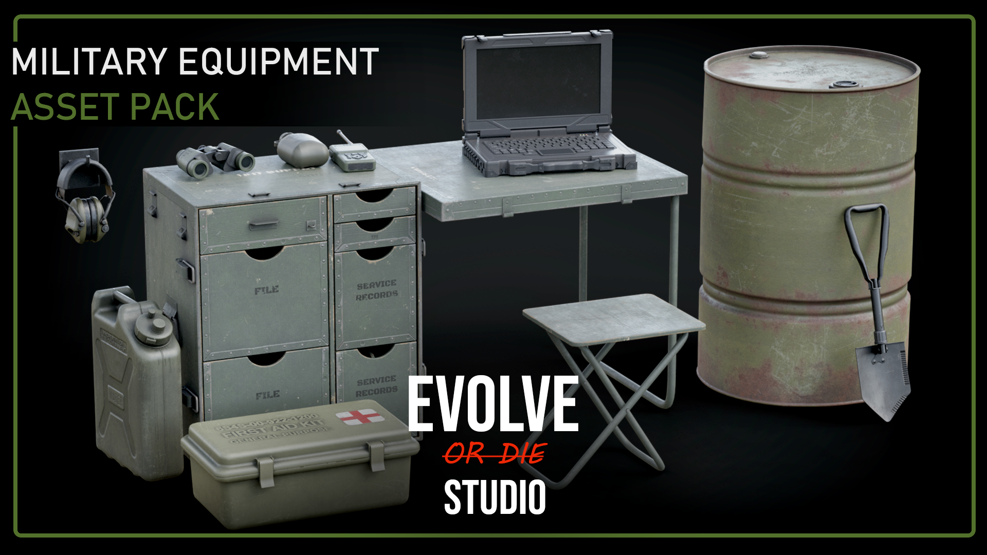 Military Equipment Pack 02 3D Model