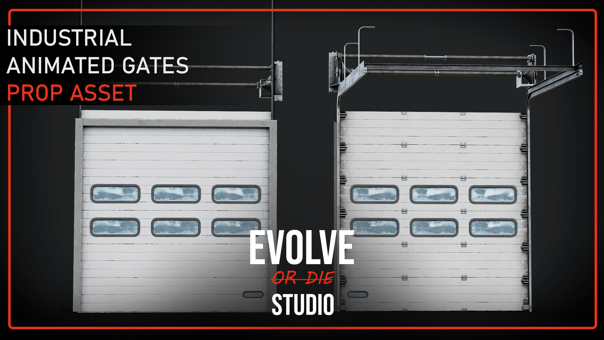 Gates Industrial Animated Prop 3D Model