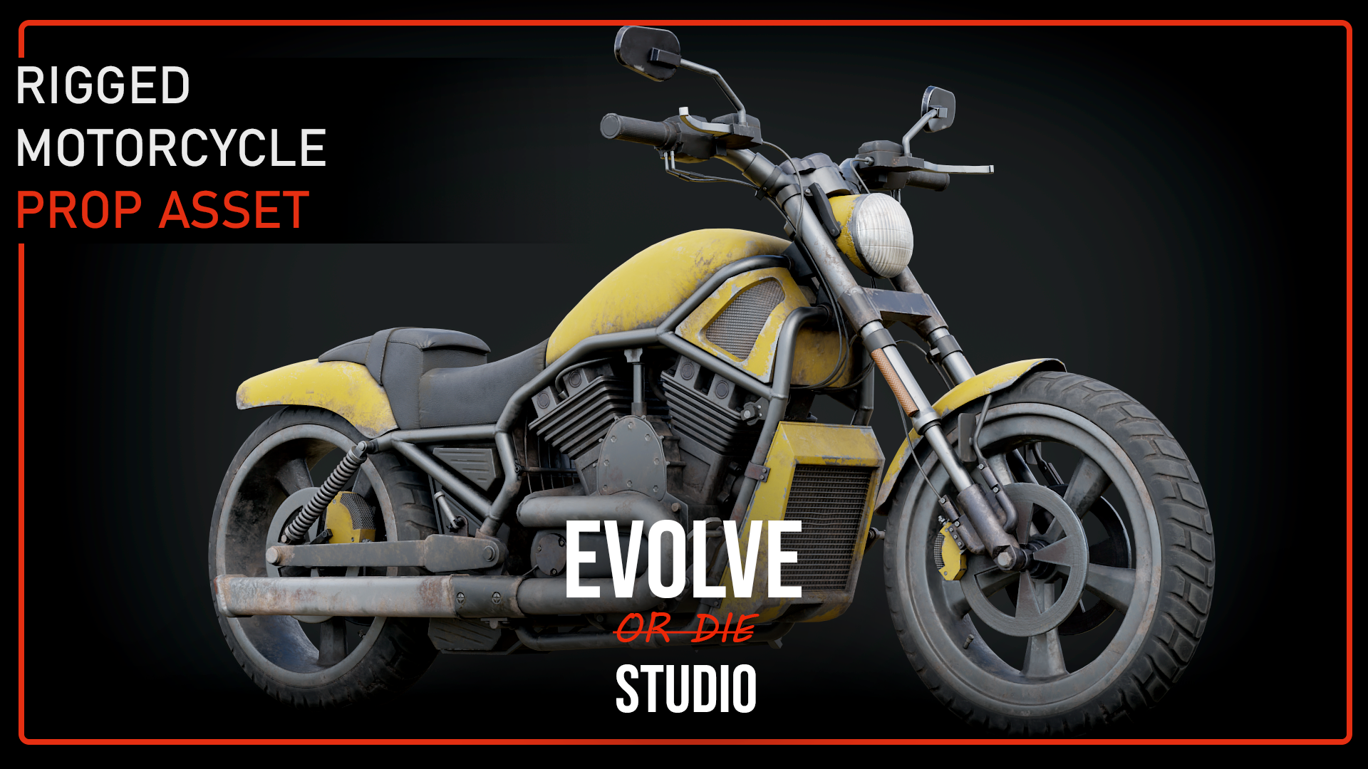 Motorcycle Rigged Vehicle 3D Model