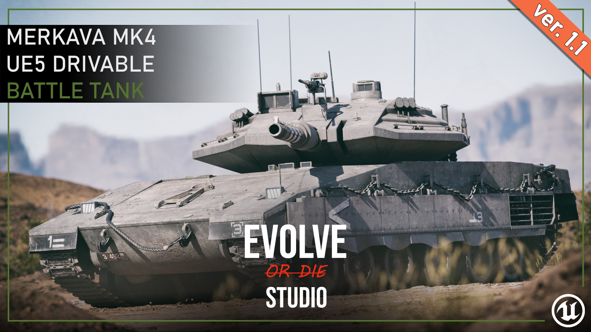 Merkava Mk4 Drivable Battle Tank 3D model