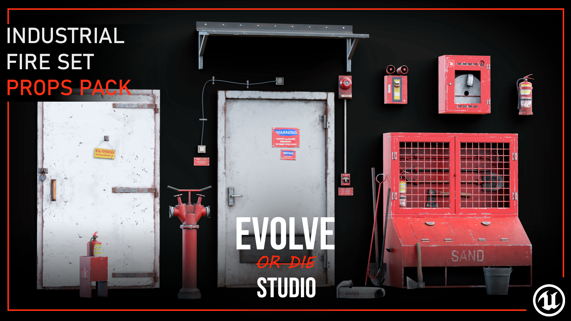 Fire Equipment 3D Models Pack